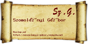 Szomolányi Gábor névjegykártya